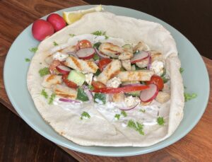 A Grilled Turkey Greek Pita Pocket 2