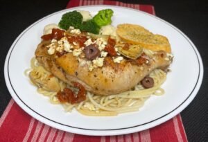 Artichoke Sundried Tomato Chicken Leg