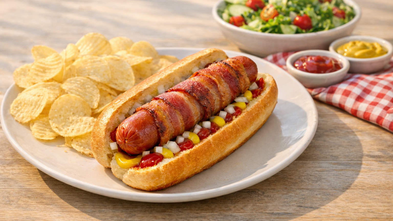 Bacon-Wrapped Hot Dog