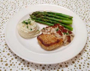 Bacon and Mushroom Smothered Pork Chop