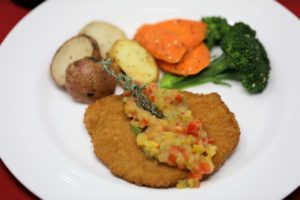 Breaded Veal with Sweet Apple Pepper Sauce