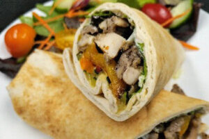 Pita with roasted veg and cucumber dressing 1 15154web e1555965100642