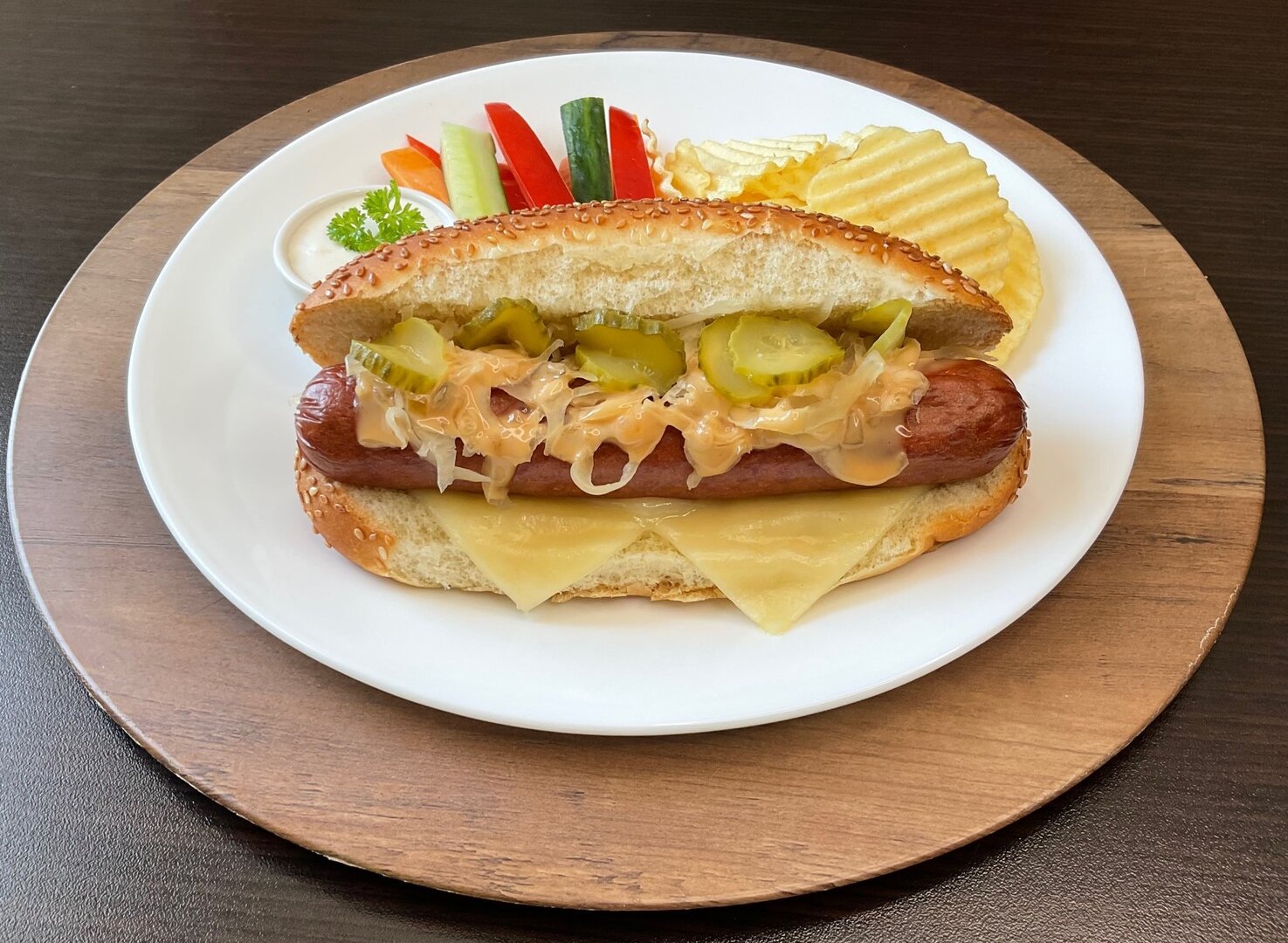 Honey Garlic Reuben Dog