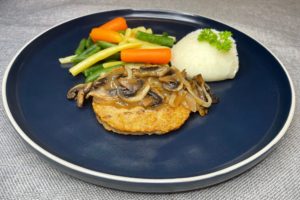 Smothered Turkey Steakette with Mushrooms Onions