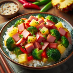 Sweet & Tangy Ham & Pineapple Stirfry