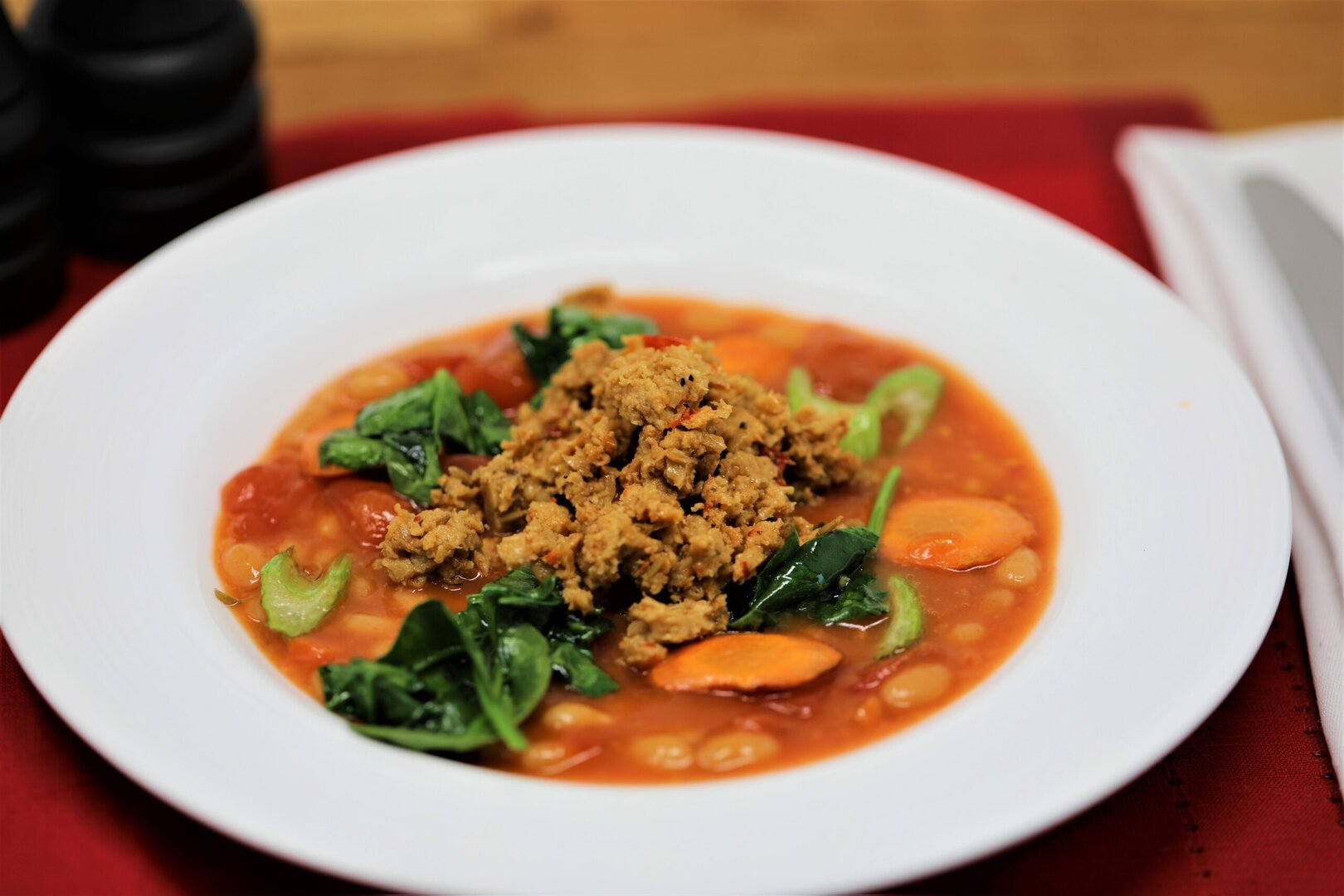 Vegan Italian Sausage & White Bean Soup