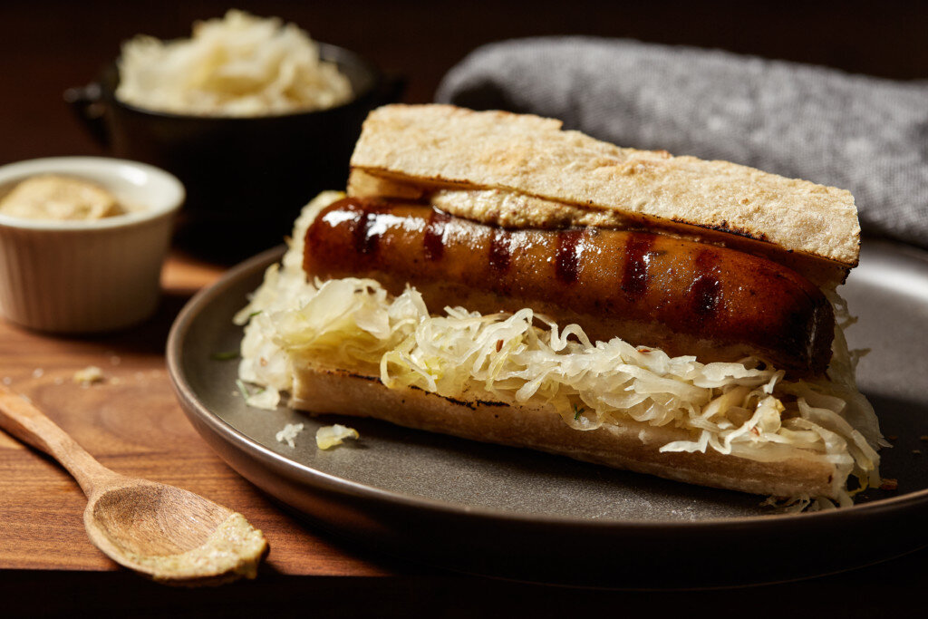 Zesty German Sausage Sauerkraut on a Bun Option
