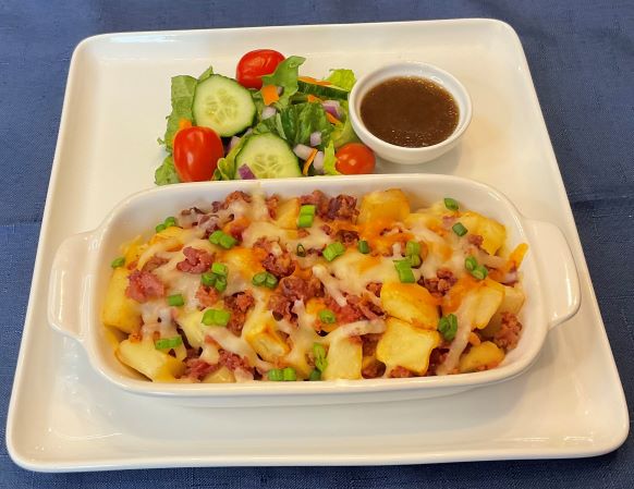 Crispy Cheese & Bacon Potatoes