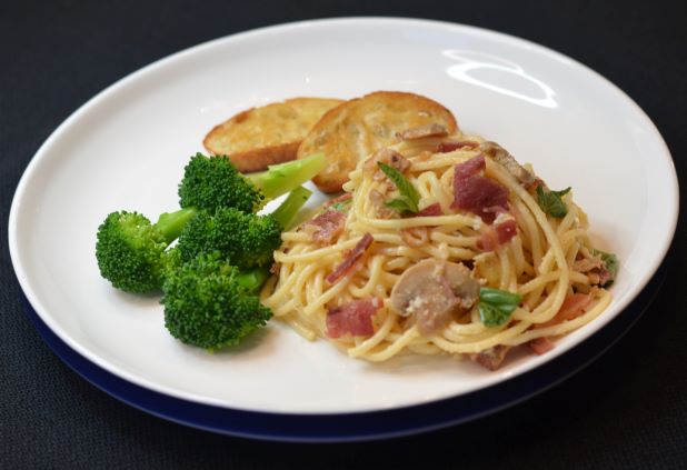 Spaghetti with Creamy Bacon Sauce